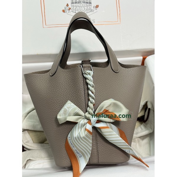 ピコタン 18cm Picotin 18CM M8/沥青灰/Gris Asphalt  グリアスファルト フランス輸入素材トリヨンクレマンス CLEMENCE  TC シルバー金具