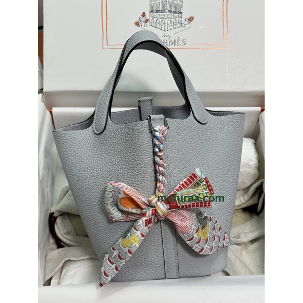 ピコタン 18cm Picotin 18CM 08/圣杯蓝/Blue Pale  ブルーペール フランス輸入素材トリヨンクレマンス CLEMENCE  TC シルバー金具