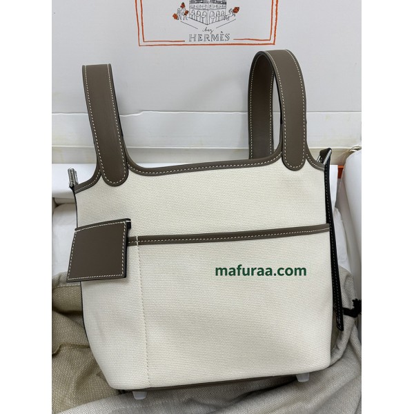ピコタン 18cm Picotin 18CM 18/大象灰/Étoupe Grey (Étoupe)  エトゥープ フランス輸入素材トリヨンクレマンス CLEMENCE  TC シルバー金具