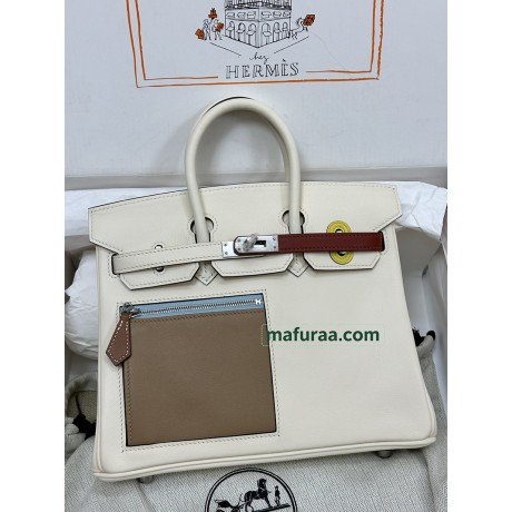 birkin 25cm I2/奶油白/Nata ナタ シルバー金具