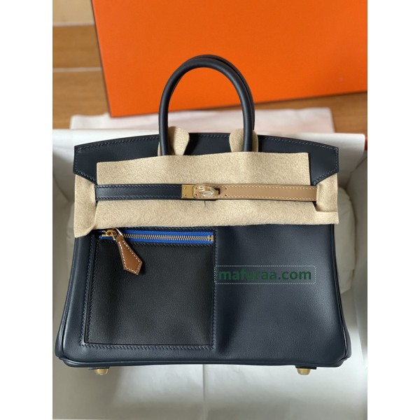 birkin 25cm  2Z/午夜蓝 夜空蓝 Blue nuit ブルーニュイ フランス輸入素材 スイフト swift