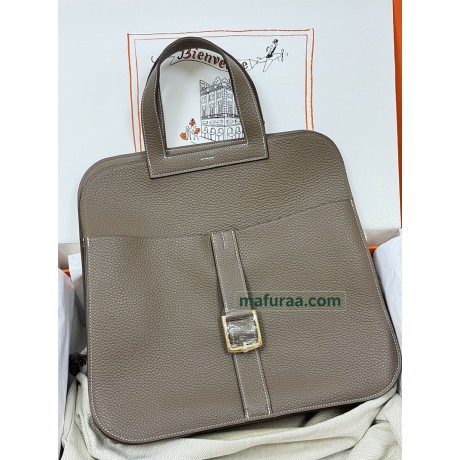 Halzan 31cm 18/大象灰/Étoupe Grey (Étoupe)  エトゥープ フランス輸入素材トリヨンクレマンス CLEMENCE  TC ゴールド金具
