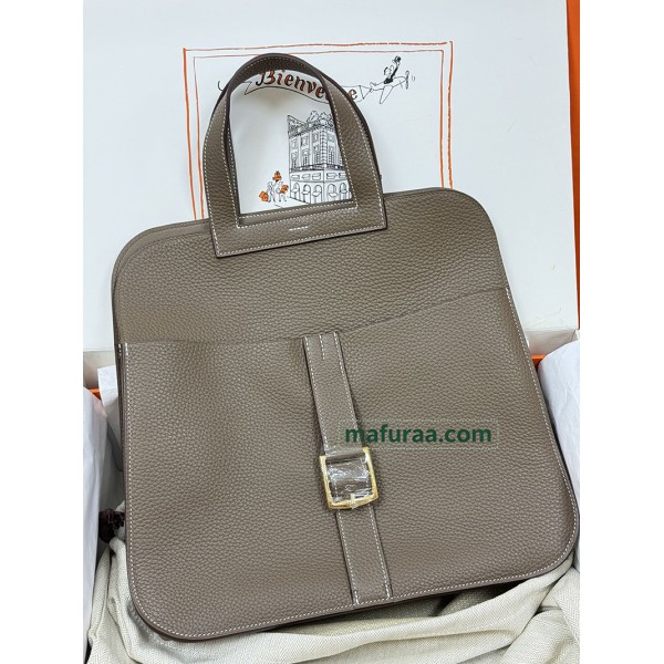 Halzan 31cm 18/大象灰/Étoupe Grey (Étoupe)  エトゥープ フランス輸入素材トリヨンクレマンス CLEMENCE  TC ゴールド金具