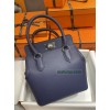 HERMÈS ミルクバッグ20cm/73/宝石蓝/Blue Saphir  ブルーサフィール フランス輸入素材 スイフト swift シルバー金具