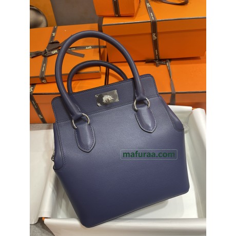 HERMÈS ミルクバッグ20cm/73/宝石蓝/Blue Saphir  ブルーサフィール フランス輸入素材 スイフト swift シルバー金具