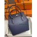 HERMÈS ミルクバッグ20cm/73/宝石蓝/Blue Saphir  ブルーサフィール フランス輸入素材 スイフト swift シルバー金具