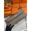 Kelly cut 18/大象灰/Étoupe Grey (Étoupe)  エトゥープ フランス輸入素材 ヴォーエプソン Epsom シルバー金具