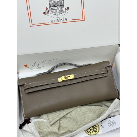 Kelly cut 31cm 18/大象灰/Étoupe Grey (Étoupe)  エトゥープ フランス輸入素材 スイフト swift ゴールド金具