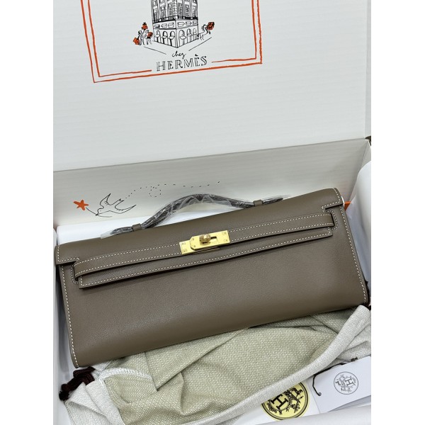 Kelly cut 31cm 18/大象灰/Étoupe Grey (Étoupe)  エトゥープ フランス輸入素材 スイフト swift ゴールド金具