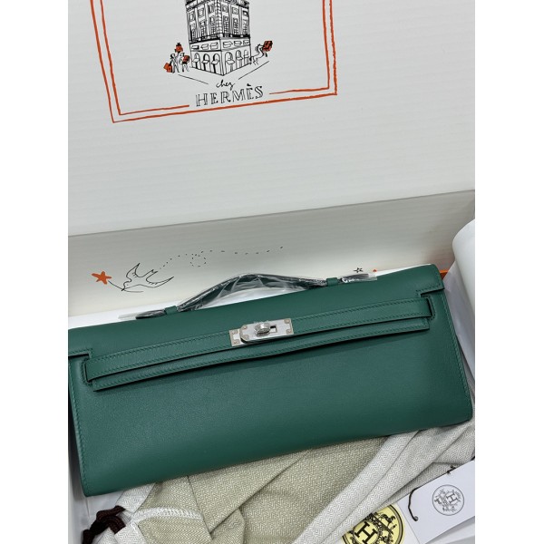 Kelly cut 31cm U4/丝绒绿/Vert Vertigo  ヴェールヴェルティゴ フランス輸入素材 スイフト swift シルバー金具