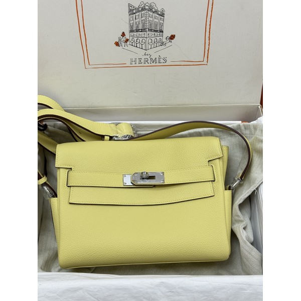 Kelly messenger 25cm 1Z/小鸡黄/Jaune Poussin  ジョーヌプッサン シルバー金具